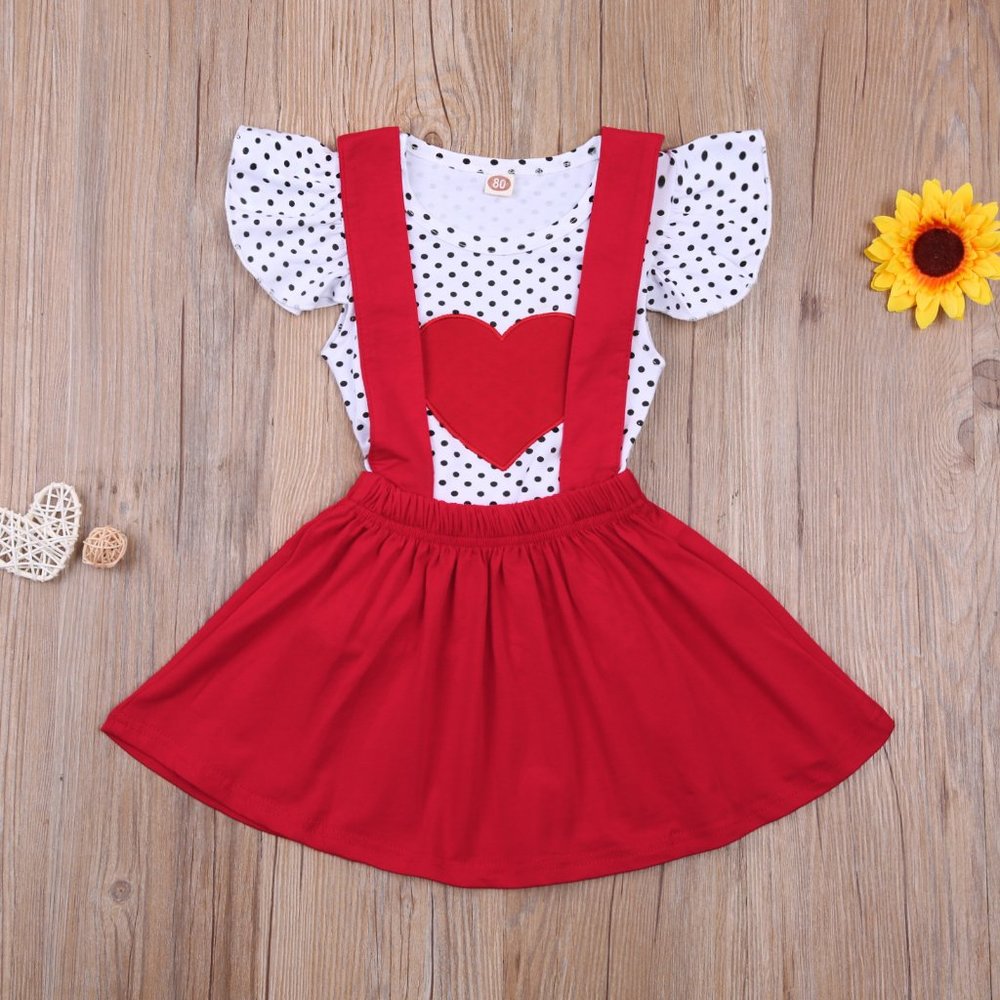 Red and White Kids Matching Set
